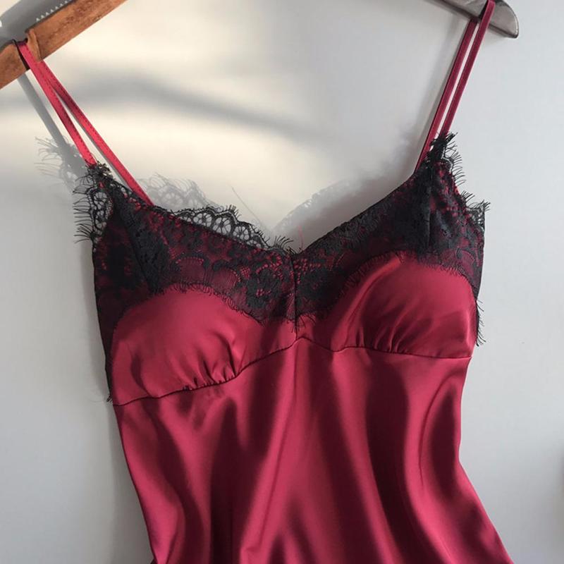 Đồ Ngủ Nữ, Không Tay, Bộ Cami Trang Trí Ren, Đồ Ngủ, Đồ Ngủ Satin, D5T4, Áo 8