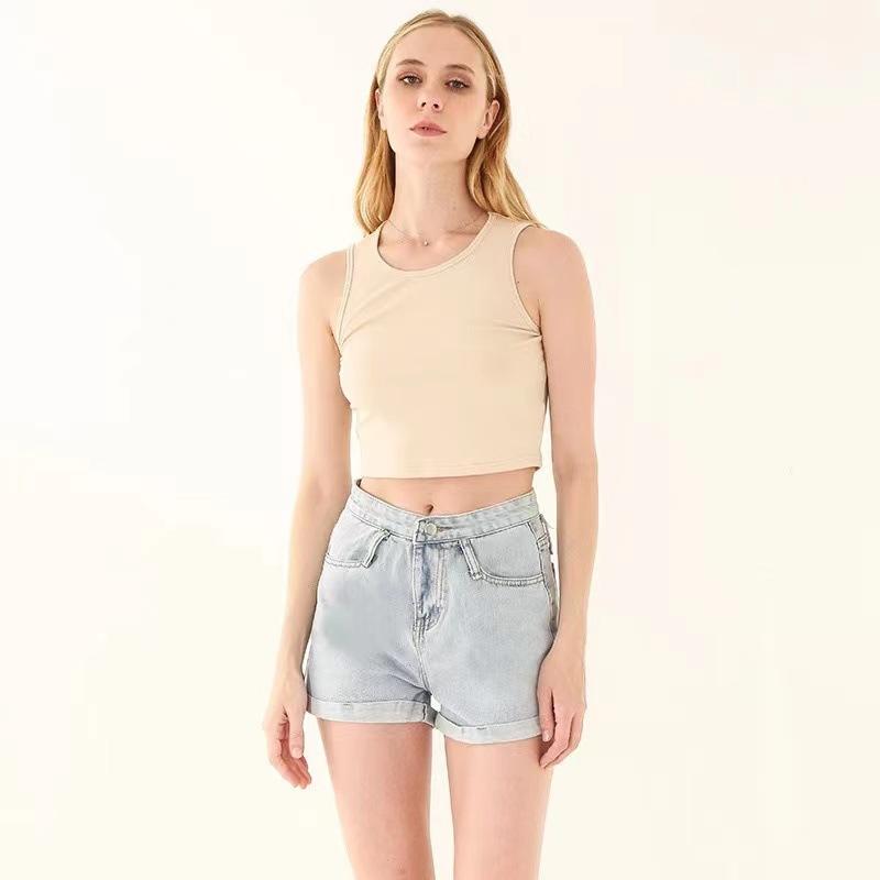 Product Introduction of Quần Áo Nữ, Phong Cách Instagram Châu Âu Và Mỹ Áo Vest Cropped Mùa Hè, Phong Cách Bm Người Nổi Tiếng Trên Internet Quốc Tế Thương, Cạp Cao, Bó Sát, Dáng Ôm, Ngắn, Không Tay, Mặc Trong Cho Nữ Top Women Trắng 10