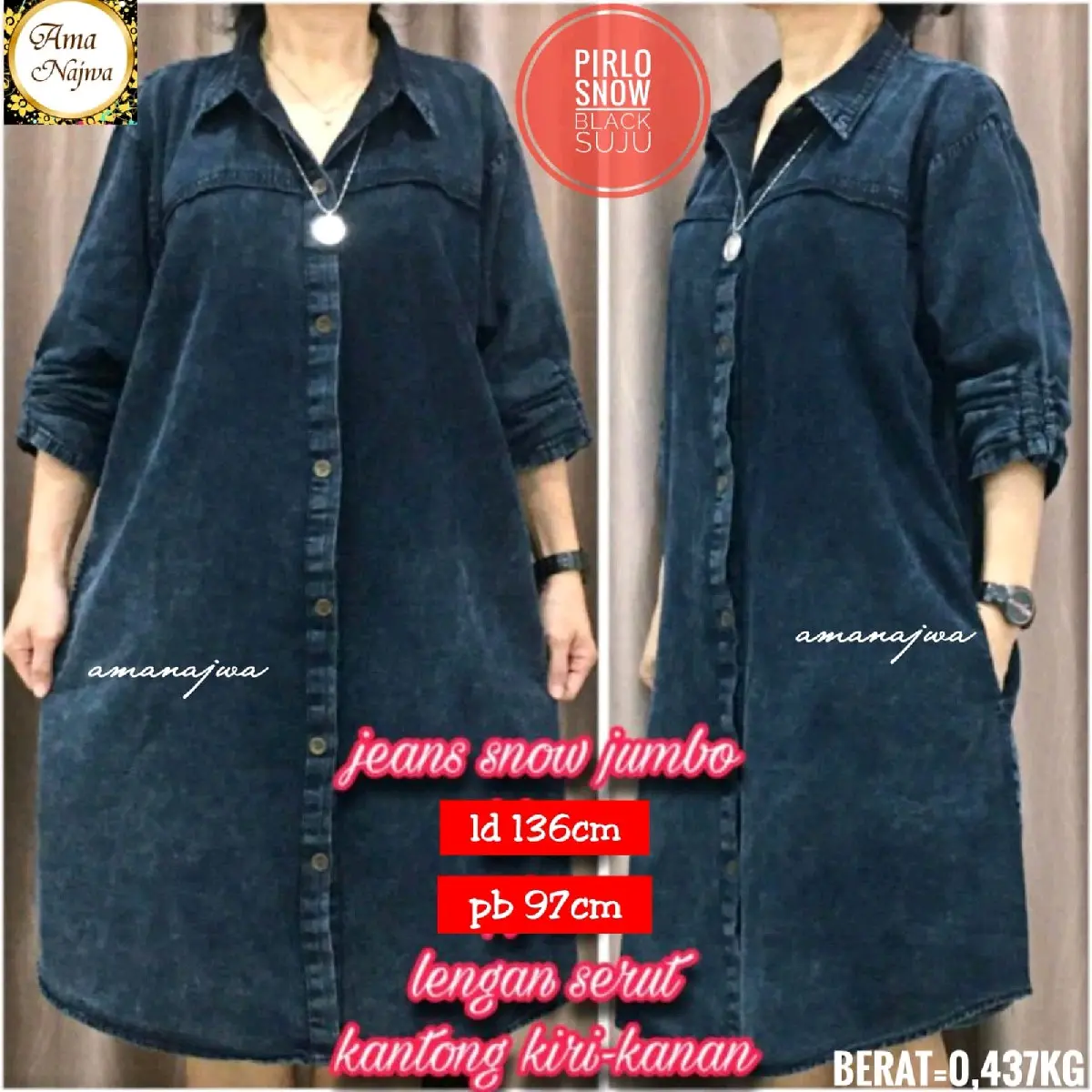 KEMEJA JUMBO / KEMEJA DENIM / KEMEJA JUMBO WANITA / KEMEJA JEANS JUMBO