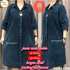 KEMEJA JUMBO / KEMEJA DENIM / KEMEJA JUMBO WANITA / KEMEJA JEANS JUMBO