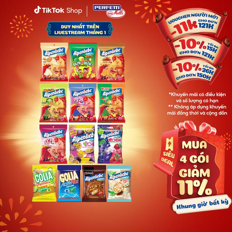  Kẹo cứng Alpenliebe nhiều hương  Gói to + Gói nhỏ  