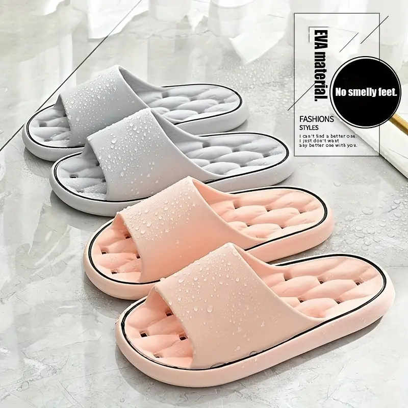 [COD] Men's Solid Color Open Toe Breathable Leaky Slippers, Comfy Non Slip Casual EVA Slides, Men's Footwear Shoes Boy Flipflop Fashion