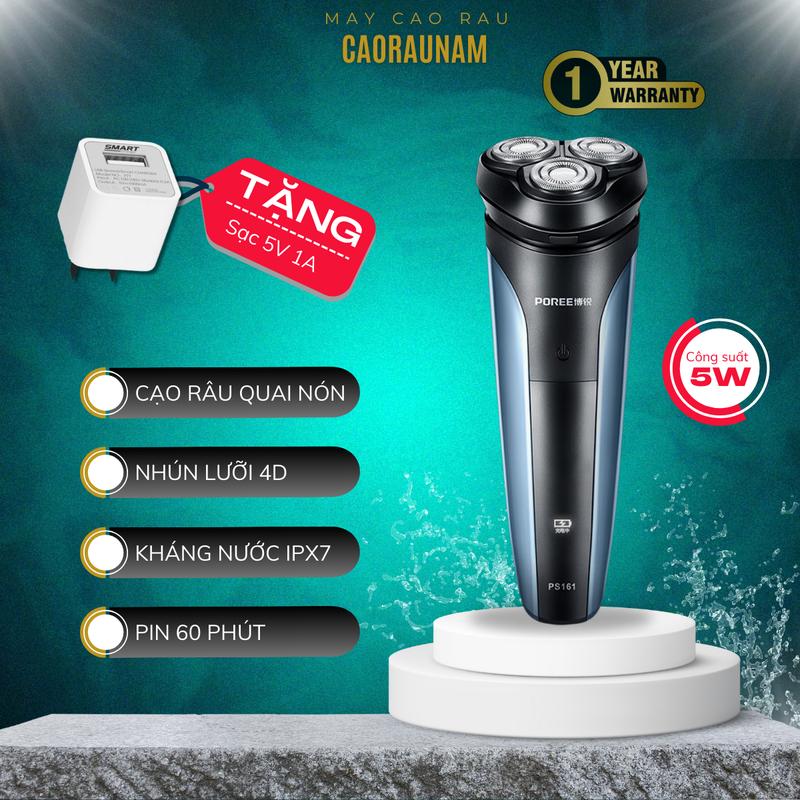 Máy cạo râu đa năng Flyco Poree PS161 với 3 lưỡi dao cạo khô ướt chống nước IPX7 công suất 5W tông đơ cắt tóc cạo lông