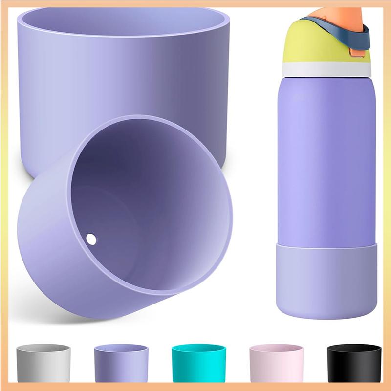 7.5cm & 9cm silicone water bottle boot for owala 24oz 40oz, anti-slip protective sleeve bottom bumper protector for freeshi, twist Cover Cup Drinkware Mug Tumbler Colorful 0