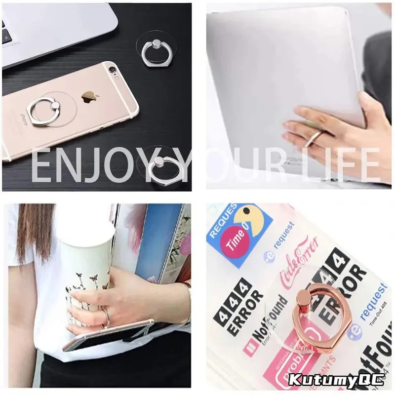 Giá Chân Đế Nhẫn Điện Thoại Di Động Trong Suốt, Xoay 360 ° Độ, Tay Cầm Ngón Tay Trong Suốt, Chân Đế, Tương Thích Với iPhone Hoặc Ốp Điện Thoại, [Thanh Toán Khi Nhận Hàng] Kem Phụ Kiện 5