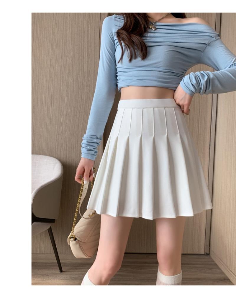 Product Introduction of Chân Váy Xếp Ly, Chân Váy Đồng Phục JK, Chân Váy Nửa, Chân Váy Mùa Xuân / Mùa Hè, Eo Co Giãn, Kéo Dài, Quần An Toàn, Có Khóa Kéo 18
