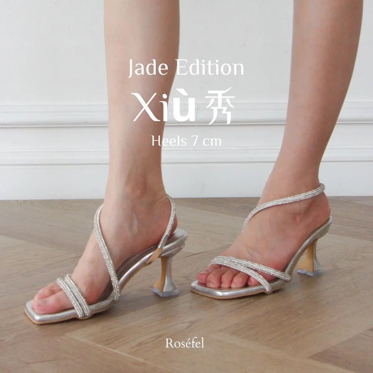 ROSEFEL PARTY COLLECTION - Xiù Sandal Heels Wanita 7 cm | Sepatu Pesta | Sepatu Wedding | Heels Pesta | Sepatu Bridesmaid | Sepatu Imlek Sincia
