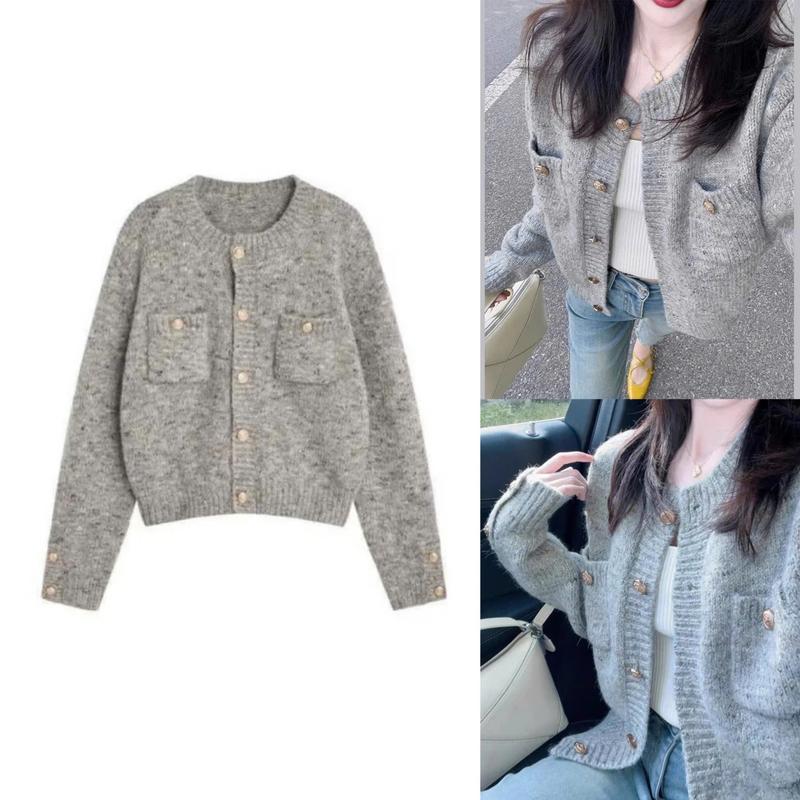 (HÀNG QC LOẠI 1) Áo khoác cardigan Cach-e Cach.e cúc đồng thu đông form vừa, áo len dệt kim hàng Quảng Châu phong cách Hàn Quốc SP72