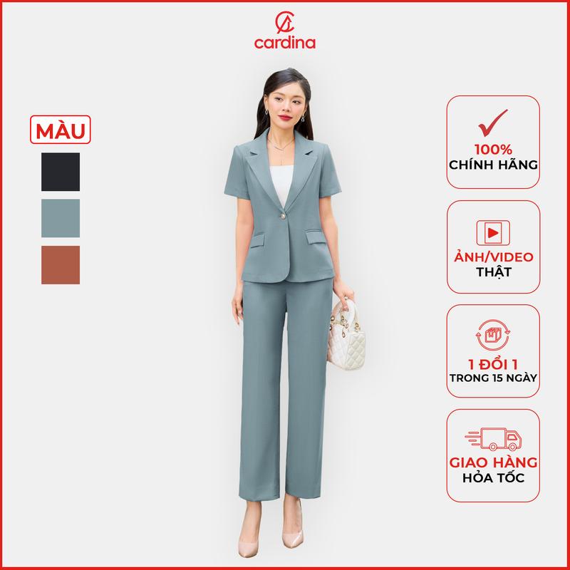 Đồ Bộ Nữ  SET BLAZER TUYTSI áo cổ vest cùng quần suông Không Nhăn Nhàu Lên Dáng Thanh Lịch Thời Thượng 3SQR04 Nhung Khuy