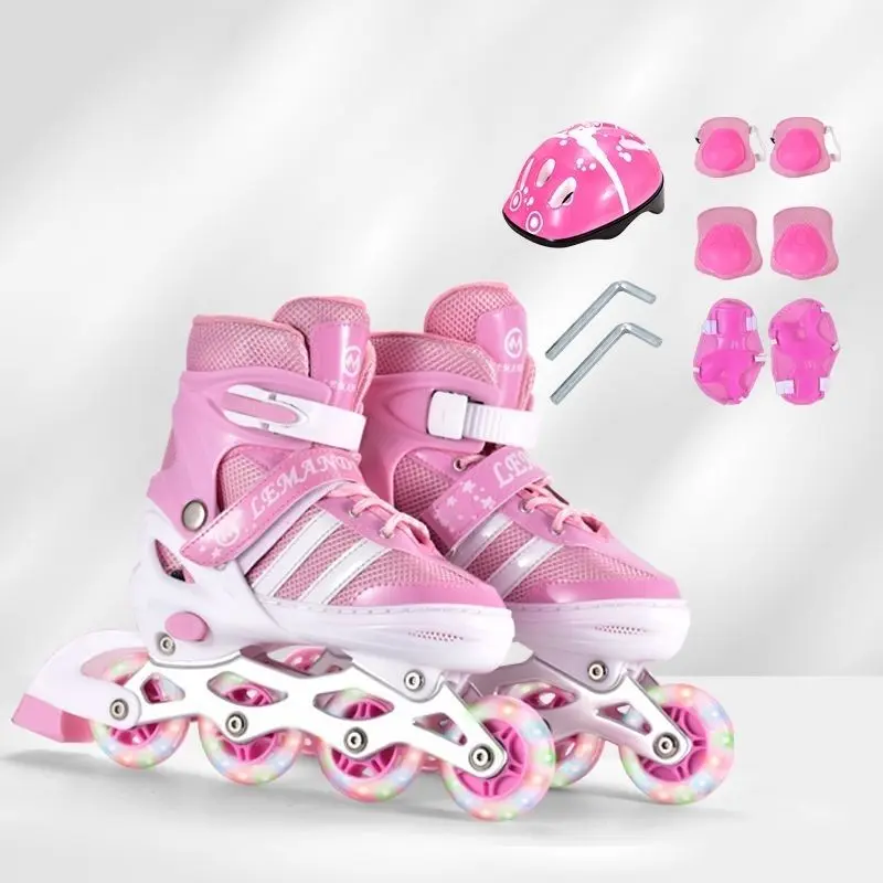 Skating Shoes Skating Shoes Skating Shoes Full Suit Children's Inline Wheel 3-6-8-10-12 Years Old Beginner Skating Shoes