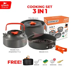 SPEEDS SET Alat Masak Camping Mini Kemah Rekreasi Paket Cooking Kemping Praktis Portable Outdoor 003-301
