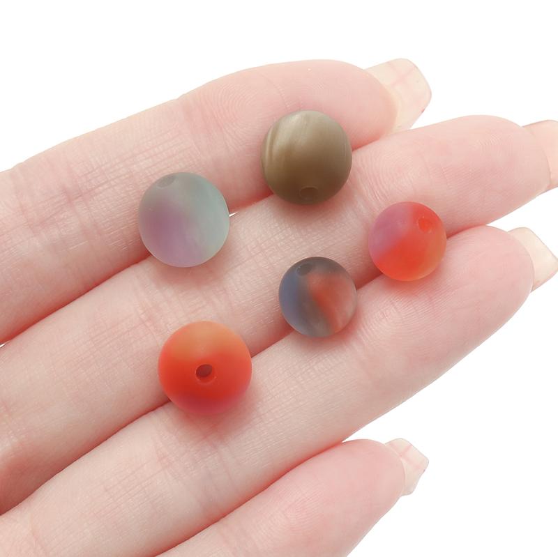 Product Introduction of St.kunkka 10pcs 8 10mm Resin Fantasy Matte Beads Round Perforated Beads For Diy Bracelet Necklace Jewelry Accessories Making 36