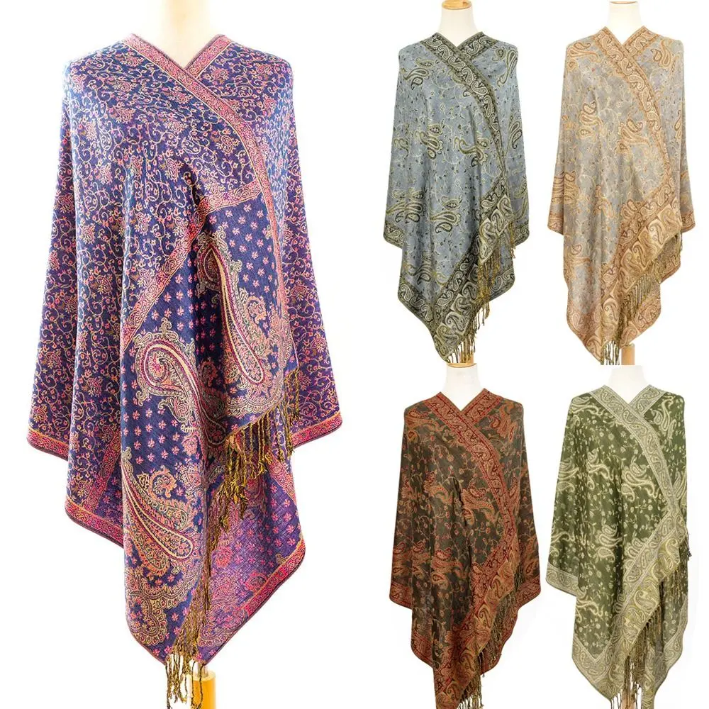 Fashion Paisley Long Scarf All-Match Imitation Cashmere Shawl Soft Tassel Pashmina