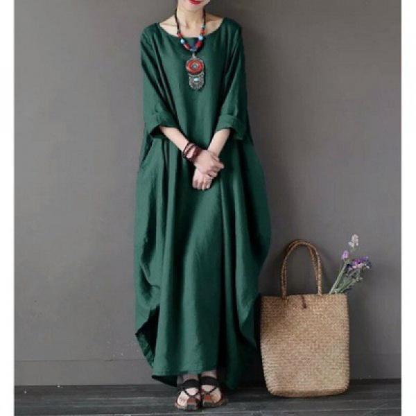 Áo Dài, Phong Cách Văn Học, Dáng Rộng Vừa Vặn, Ngoại Cỡ, Làm Bằng Vải Lanh Bông, Hàng Mới Về Cho Mùa Xuân Hè Năm 2025 9