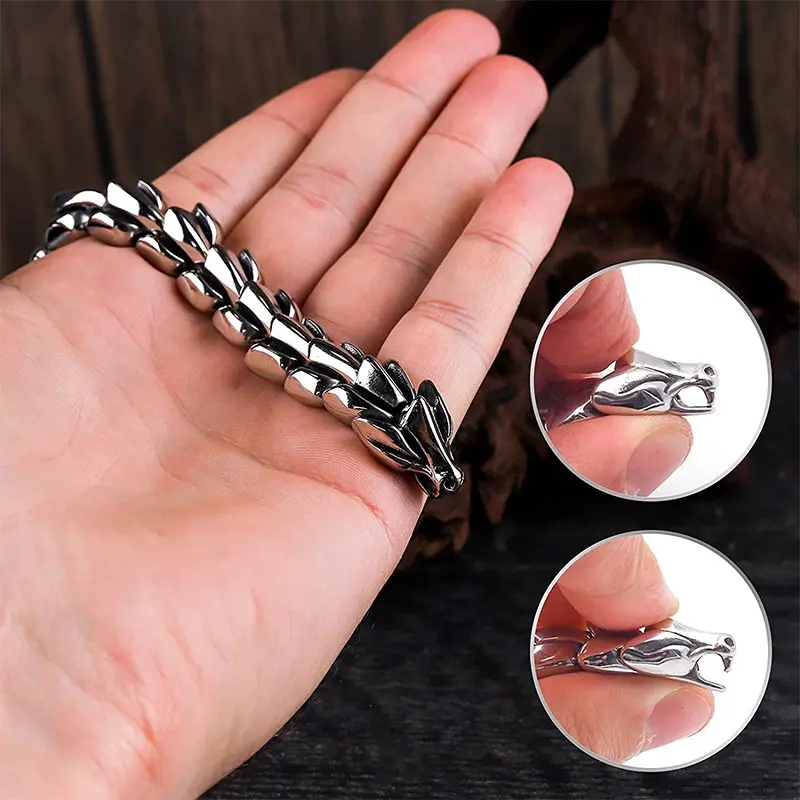 Gelang Naga Vintage Model Rantai Kualitas Import High Quality / Gelang Pria / Gelang Wanit Elegan Bracelets Hadiah 8