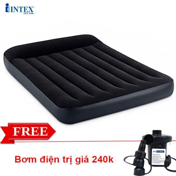  Đệm hơi đôi công nghệ mới INTEX đệm đen có gối đầu giường 64148 Camping 
