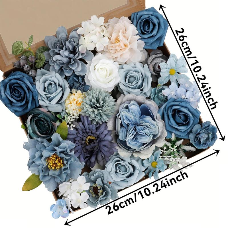 Artificial Flower Box, 1/2 Boxes Mixed Color Fake Wedding Flower, DIY Wedding Bouquets Centerpieces Arrangements Decorations 1