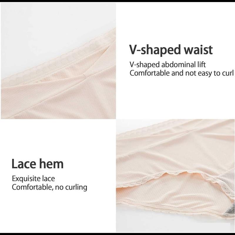 Daily Wear Pack of 5 Womens Maternity Panties Ice Silk Fabric, Under Bump Pregnancy Postpartum Brief, Cool and Breathable 6