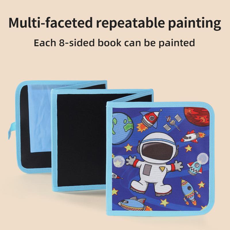 Foldable Drawing Board, 1 Set Doodle Board with 12pcs Markers, Educational Toy for Kids, Portable Drawing Board for Indoor & Outdoor 4