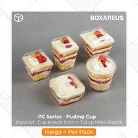Gambar Cup Puding Wadah Agar Jelly Gelas Plastik Dessert Cup Kotak Bulat | PC - PC B170 dari Box Are Us Kota Bandung 1 Tokopedia