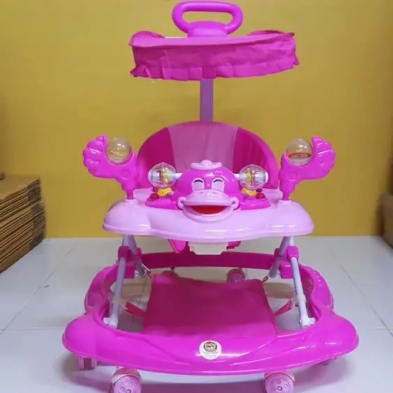 BABY SALE รถหัดเดิน รถหัดเดินเด็ก รถหัดเดิน 360 องศา รุ่นเป็ดยิ้ม ผึ้งน้อย4in1 ผึ้งน้อยน่ารัก เสียงดนตรี ปรับระดับได้ มีเพลงมีไฟ ของเล่นเสริมพัฒนาการ เด็กหญิง เด็กผู้ชาย สีชมพู ส้ม