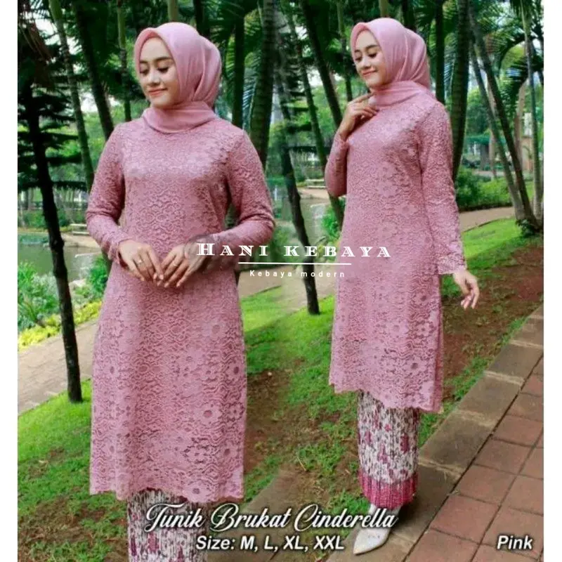 Setelan Kebaya Tunik Brokat Kebaya Modern Rok Plisket Batik Kebaya Wisuda Atasan Kebaya Pesta Kebaya Kondangan  Baju Dress Kebaya Kurung Panjang 4