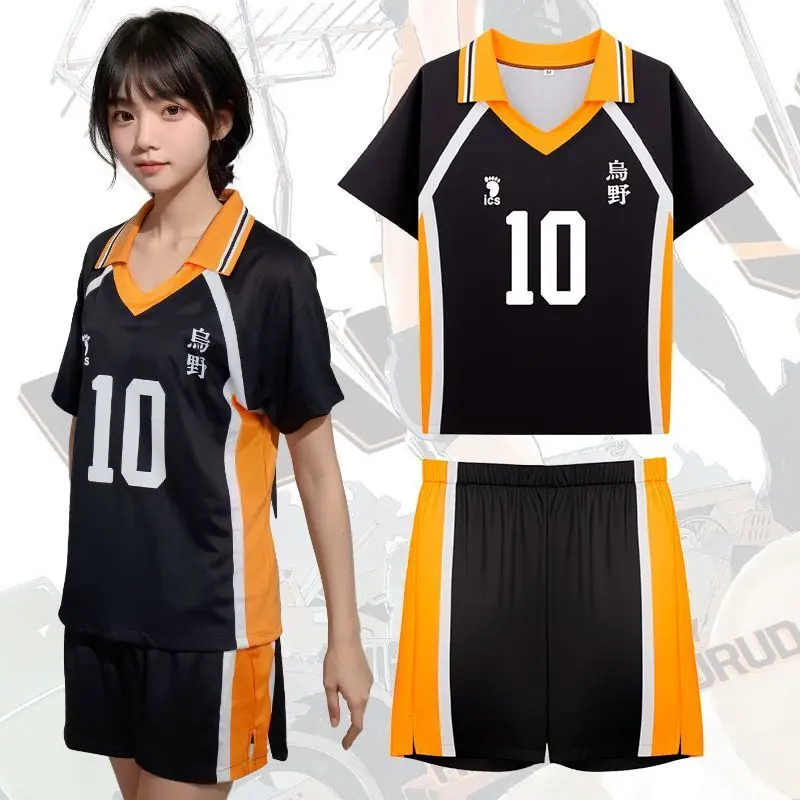 Haikyuu!! Bộ Đồ Áo Thi Đấu Bóng Chuyền, Đại Học Karasuno, Trang Phục Hóa Trang, Trang Phục Áo Thi Đấu Hinata Shoy, ngắn Tay, Quần Áo Anime