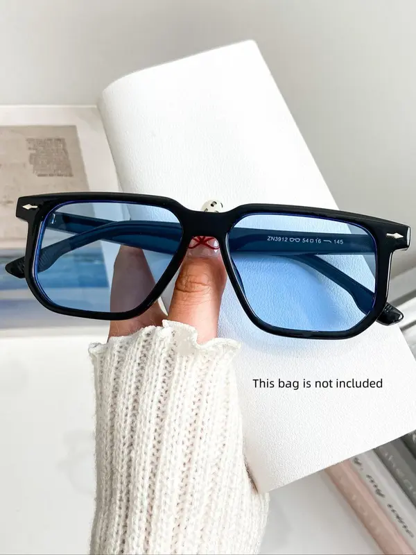 Unisex Street Trend Tortoiseshell Rectangle Frame Sunglasses, Trendy Vintage Sunglasses for Everyday Use, Fashion Accessories for Outdoor Activities 4