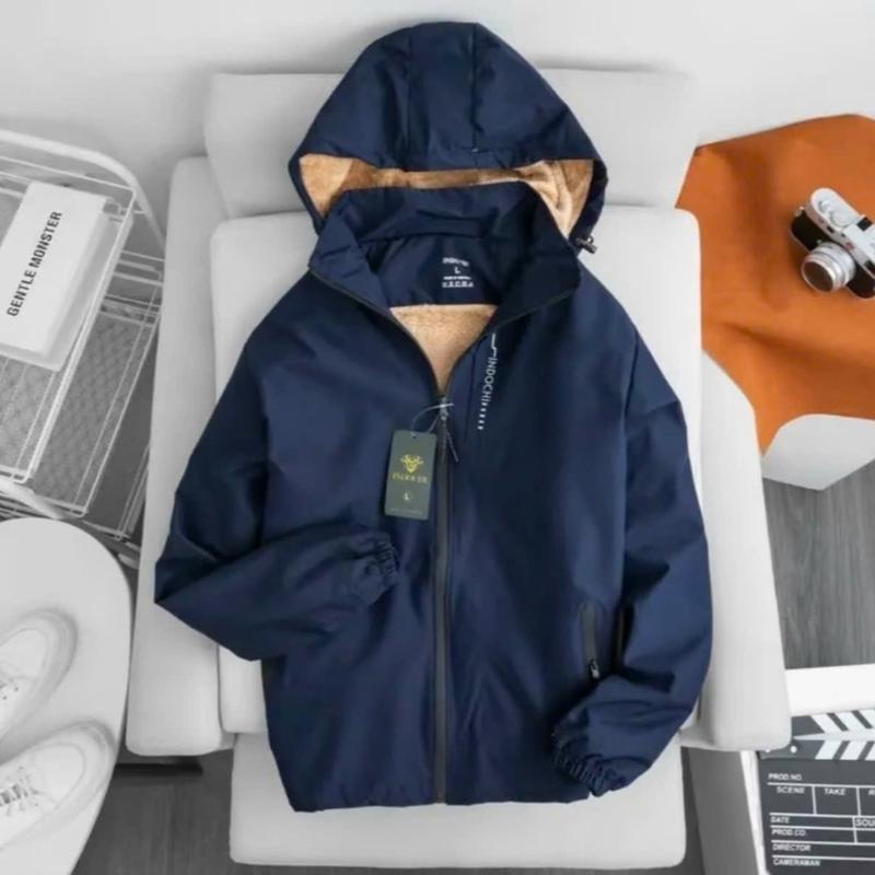 Áo khoác gió 3 khoá lót lông nam nữ 3 khoá lót lông in ngực. Ấm áp dày dặn chống nước. Menswear Jacket Có Túi