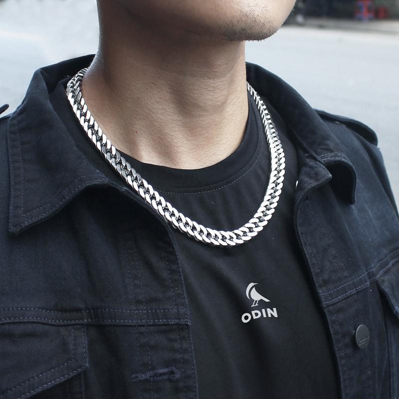  Dây chuyền Chain Cuban Titan bản 11mm - thép titan 316L - không đen không gỉ - Tặng kèm nhẫn chain titan 