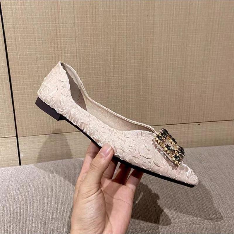 Giày Dễ Phối Đồ Đế Mềm, Cắt Thấp, Mũi Nhọn, Ngoại Cỡ, Bơm Phẳng, Phong Cách Wanwan Quý Cô Cổ Tích Nhẹ Nhàng, Hàng Mới Về Mùa Lò Xo 2024, Thích Hợp Cho Tất Cả Các Mùa 4