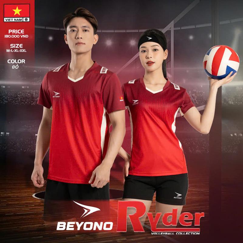 Quần Áo Bóng Chuyền Nam Nữ Beyono Ryder Đỏ Thun Mè Cao Cấp Thoáng Khí Thể Thao Đương Đại