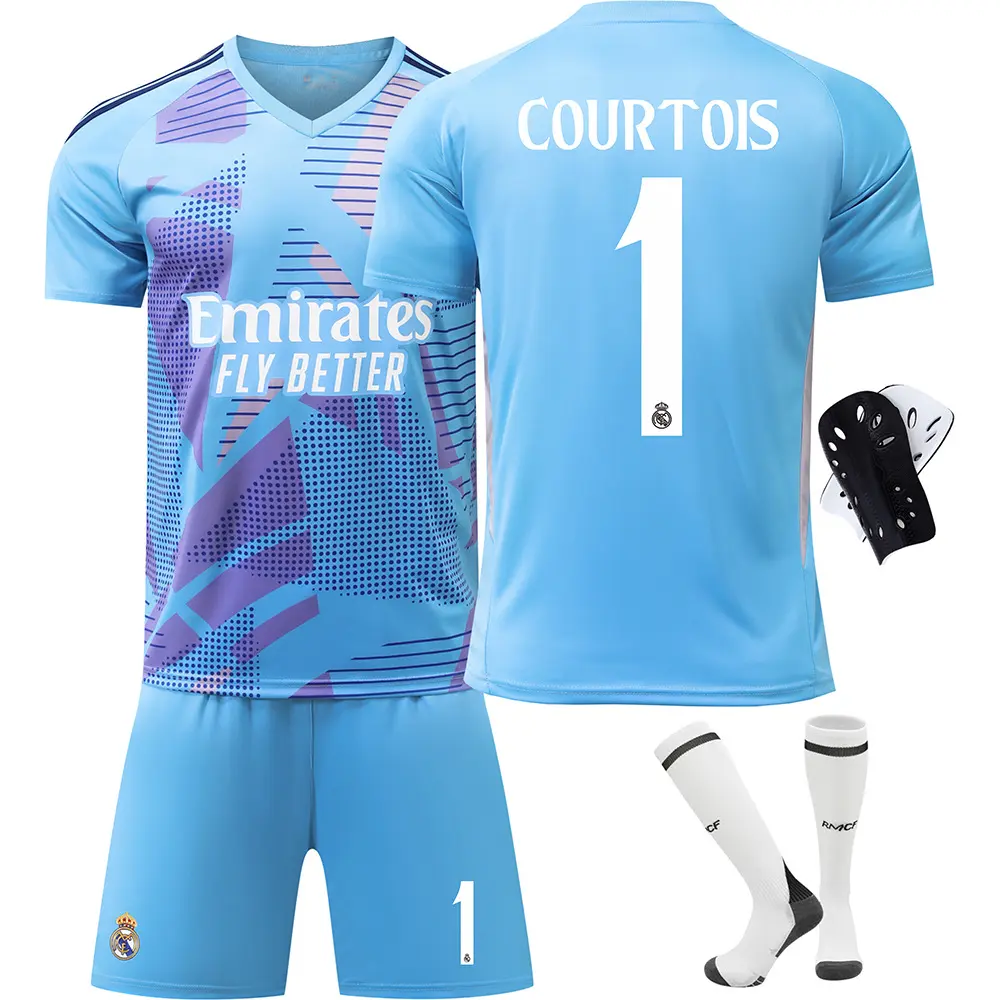 Áo Thi Đấu Thủ Môn Real Madrid, Số 2425 Bóng đá, 1 Courtois, 7C Ro, 11 Rodrigo, 9 Mbappe