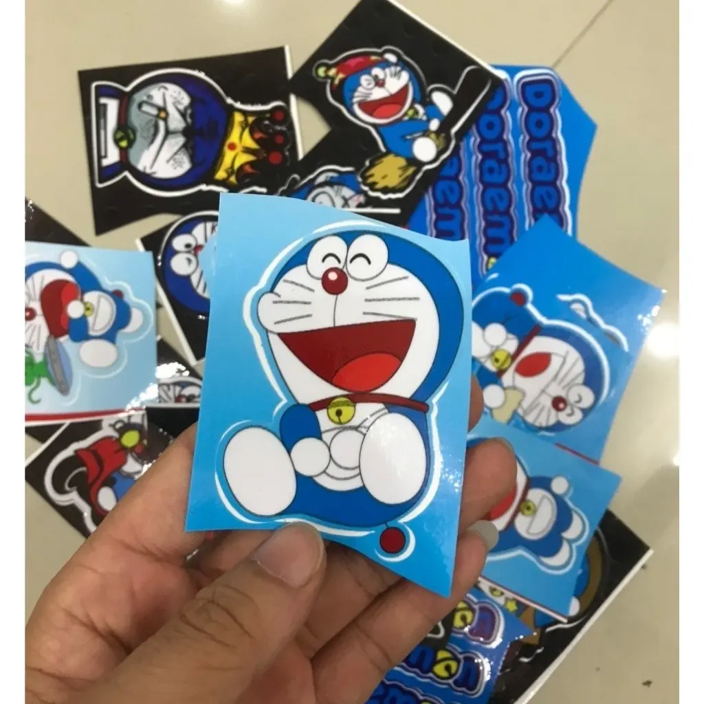 Tem doremon dán xe máy, xe đạp, điện thoại, laptop chống nước tuyệt đối dính cực chắc (giá 1 tem) Sticker Decal
