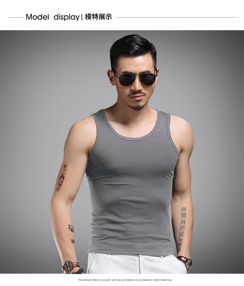 Product Introduction of Men's Solid - color Summer Vests: Ideal for Young Athletes, Fitness - ready Sleeveless Stretch Undershirts 6