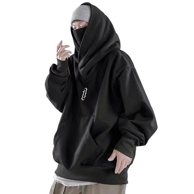 Huxriqvy-Áo Hoodie Có Mũ Cho Nam, Quần Áo Mùa Thu, Màu Trơn, Tay Áo Dài, Ngoại Cỡ, Hip Hop, Ấm Áp, Cao Cổ, Đường Phố, Mùa Đông 4