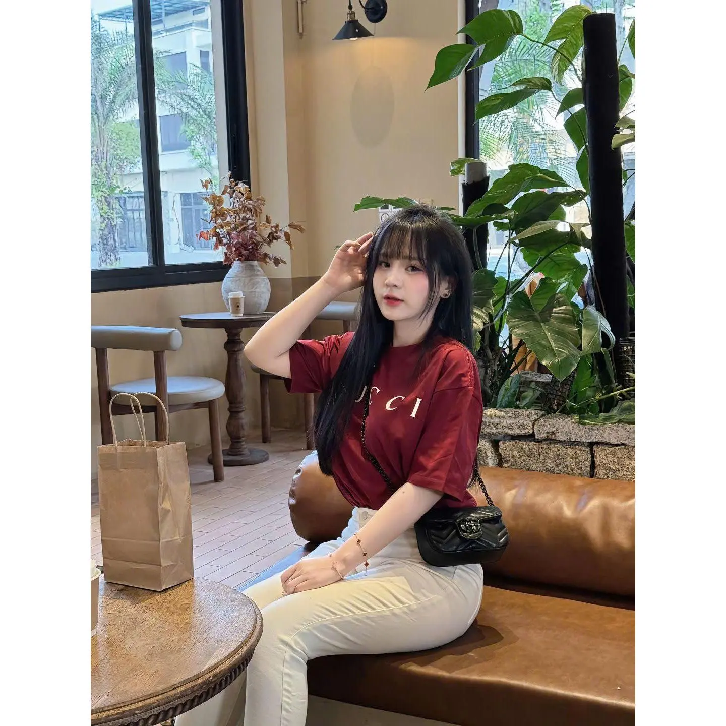 Áo phông G.C đỏ siêu hot, chất liệu cotton cao cấp co dãn, thoáng mát, size S-XL - Women - Top