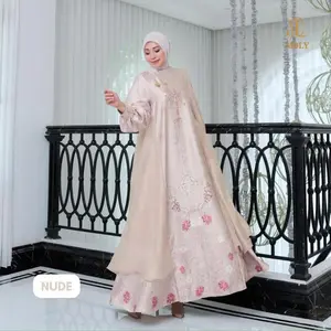 Sarimbit Couple Keluarga Lave Series Nude  Family Set Dewasa & Anak Sarimbit Lebaran 2026-Nude - Dress, XL