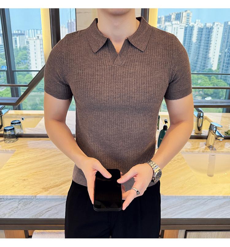 Product Introduction of Áo Polo, Mỏng Vừa Vặn, Phong Cách Thường Ngày, Không Nhăn, Thời Trang, Thiết Kế Đơn Giản, Màu Trơn ngắn Tay, Cổ Áo bẻ xuống, Làm Bằng Dệt Kim, Thích Hợp Cho Mùa Hè, Không Khí Tươi Mới, Phong Cách Nam 14