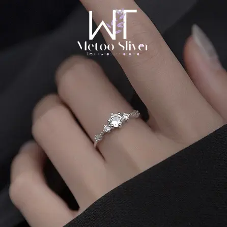 Metoo Silver Nhẫn bạc s925 Cindrella đá to  - Metoo Women