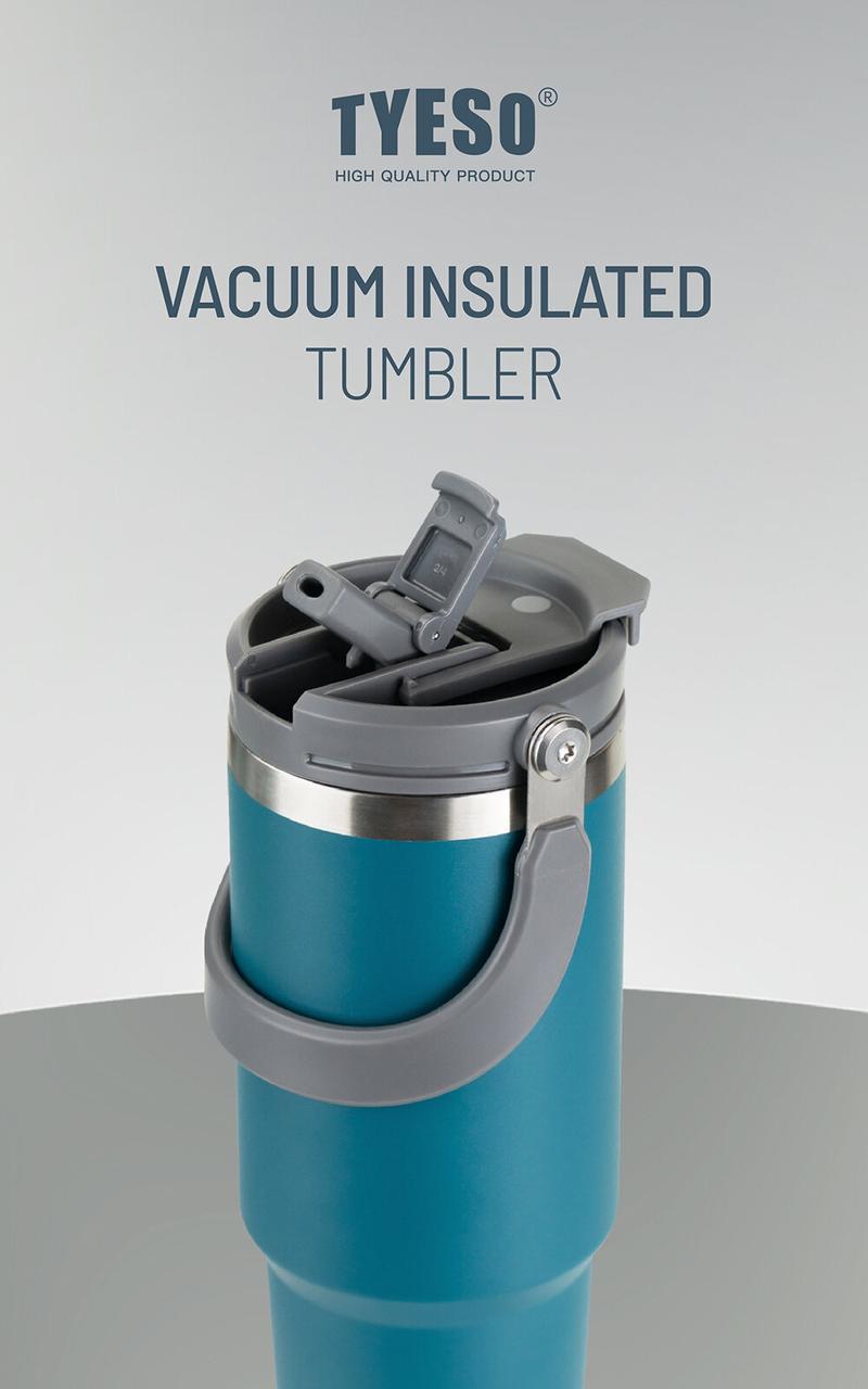 Product Introduction of Tyeso Taishuo Stainless Steel Coffee Cup Large Capacity Vacuum Cup Men's Cold-Keeping Car Satchel Pairs of Drinks Straw Cup Drinkware Flasks Tumbler Mug Bottles Water Bottles Portable Bottled 1