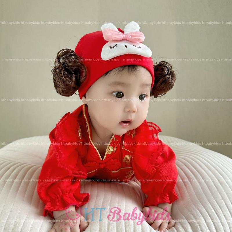 Tuban Tóc Giả Hoa Mai Xinh Cho Bé Gái Đi Chơi Noel Tết 3