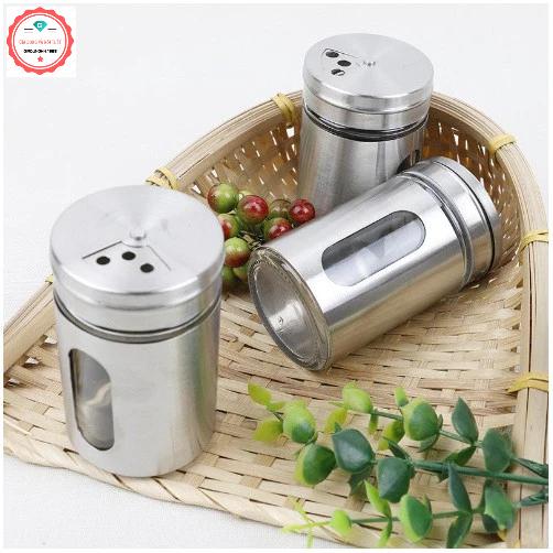 Lọ gia vị muối tiêu inox 100ml - Hũ đựng tăm tiện dụng - Lọ rắc tiêu, hũ đựng gia vị