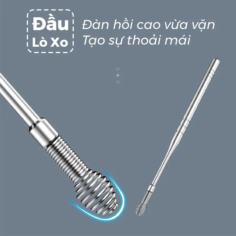 Bộ Ráy Tai 6 in 1 Bằng Thép Không Gỉ Có Móc Treo Chìa Khóa Hộp Nhựa - BRT6IN1 - CK3-6 Lấy Ráy Tai 3