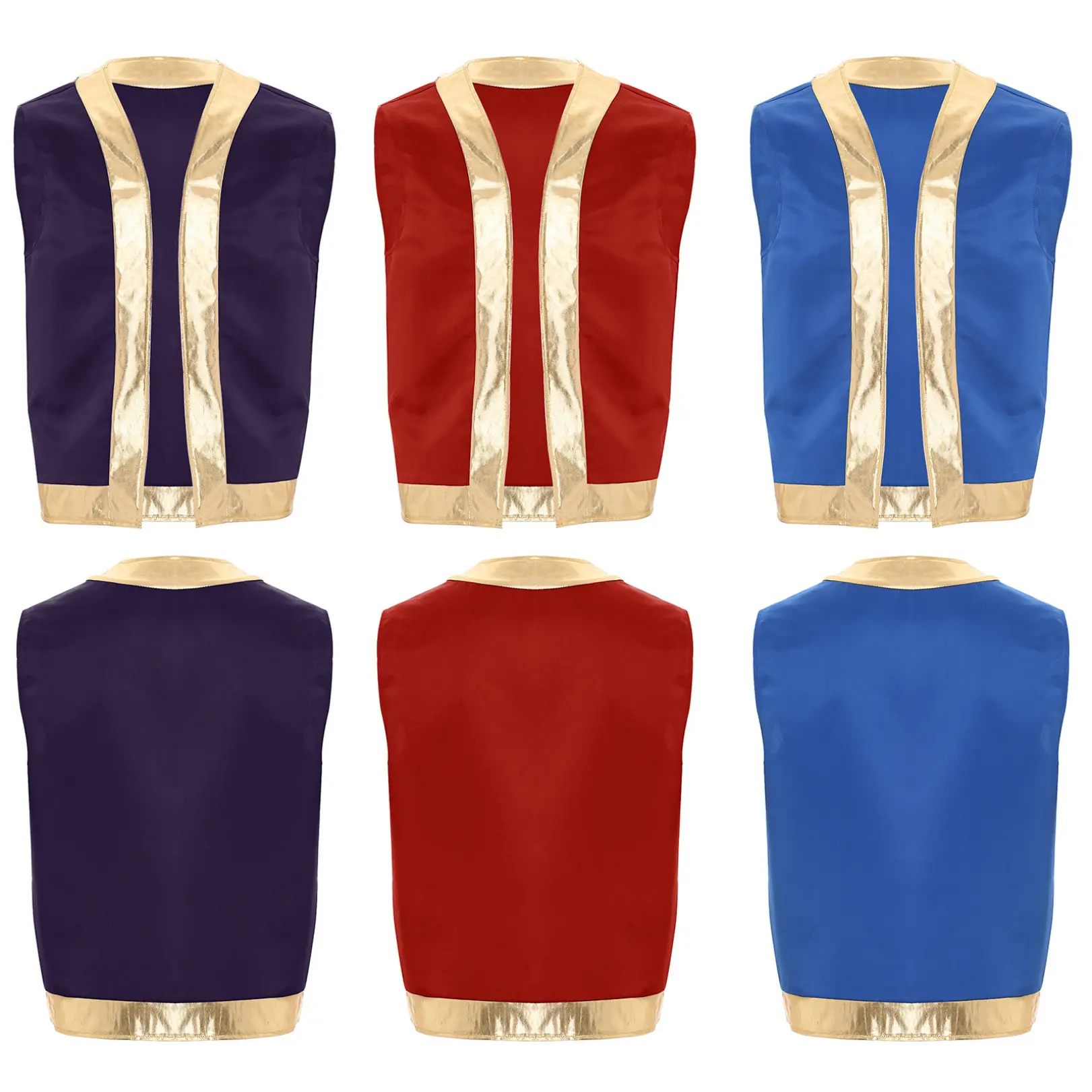 FEESHOW Men's Toad Tank Vest Cosplay Costume Waistcoat Arabian Prince Lamp Tops for Halloween Party