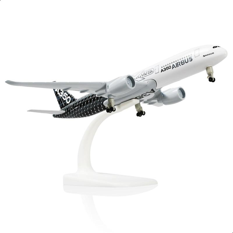 A350 Prototype Airplane Model with Stand, 1 Box 1/300 Diecast Metal Airplane Model, Display Decoration for Aviation Enthusiasts Gifts 0