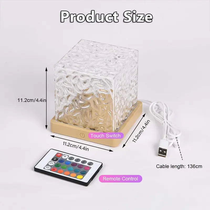 Astronaut Design Star Projector & USB Powered Wave Pattern Cube Night Light, Astronaut Space Projector & RGB 16 Color Changing Table Lamp for Bedroom Decor 2