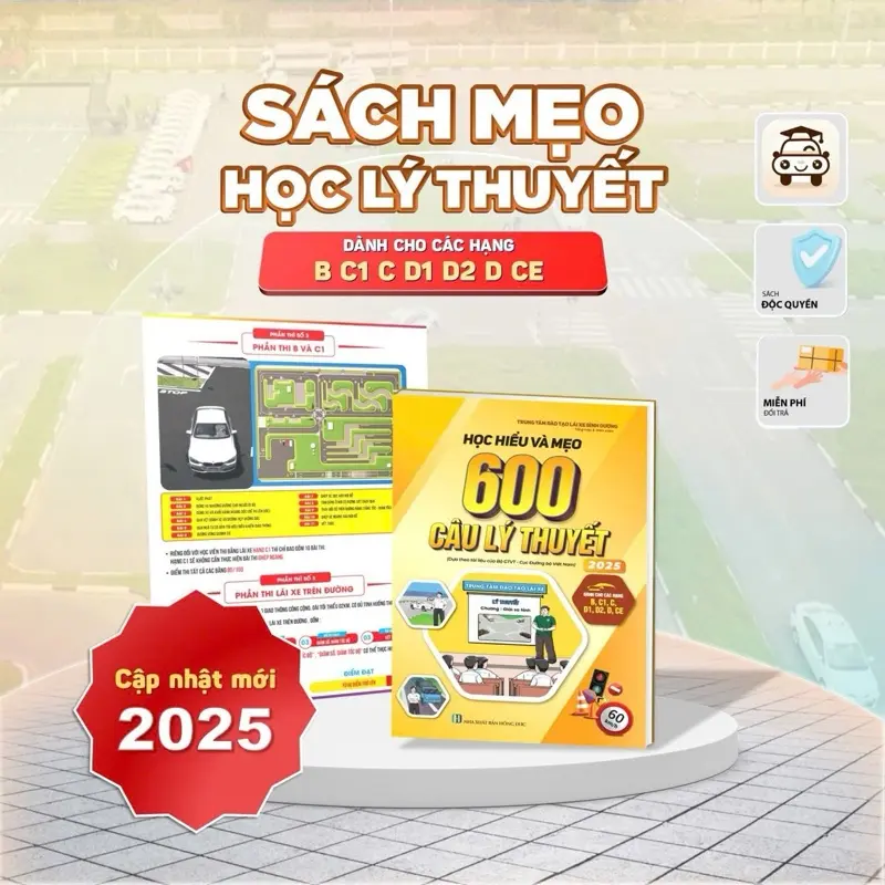 sách học hiểu & mẹo 600 câu 2025 ( hạng B C1 C D1 D2 D ) 0