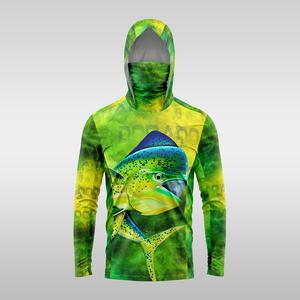 เสื้อตกปลาแขนยาวสำหรับผู้ชาย, เสื้อฮู้ดกันแดด, พร้อมมาส์กหน้า, ชุดตกปลาแบบออลอินวัน, เหมาะสำหรับการตกปลา, ล่าสัตว์, แคมป์ปิ้งและตกปลา, เสื้อยืด, UPF, เสื้อตกปลา เสื้อ  ตก  ปลา  แขน  ยาว