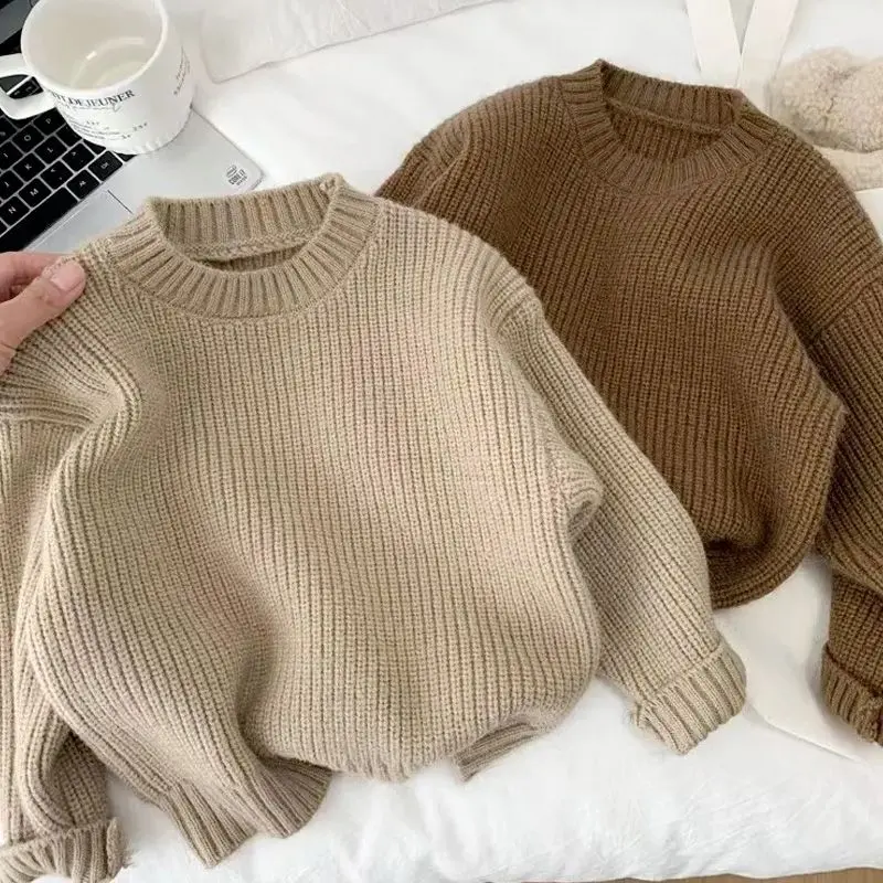 Áo Len Bé Trai, Phong Cách Hàn Quốc, Lót Lông Cừu, Dày, Cổ Tròn, Áo Len Áo Chui Đầu, Hàng Mới Về 2023, Thích Hợp Cho Mùa Thu Và Mùa Đông, Áo Len Phong Cách Phương Tây Cho Trẻ Em Dài Tay Heo 5